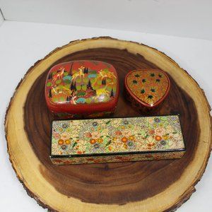 Vintage Lacquer Trinket Boxes (3) As-is